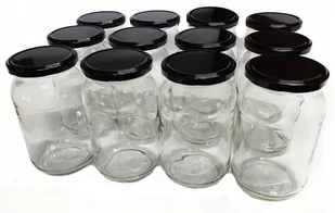 Słoik do kiszenia na przetwory słoiki na ogórki 900ml 12szt czarna nakrętka Z55 - Pojemniki kuchenne - miniaturka - grafika 1