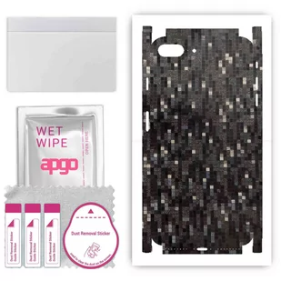 Folia naklejka skórka strukturalna na TYŁ+BOKI do Apple iPhone 8 Plus -  Carbon Pixel Czarny - apgo SKINS - Szkła hartowane na telefon - miniaturka - grafika 1