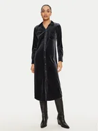 Sukienki - Wrangler Sukienka koszulowa 112356506 Czarny Slim Fit - miniaturka - grafika 1