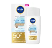 Kremy do twarzy z filtrem - NIVEA SUN Ultra Light Daily Fluid krem przeciwsłoneczny z pigmentem SPF50+ Medium Tinted 40ml - miniaturka - grafika 1