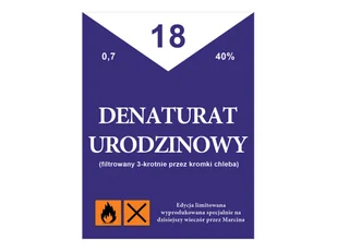 Etykiety personalizowane na butelkę Denaturat - 9 szt. - Gadżety na imprezę - miniaturka - grafika 1