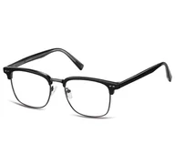 Okulary korekcyjne, oprawki, szkła - Oprawki korekcyjne zerówki okulary półramki 886B czarno-grafitowe - miniaturka - grafika 1