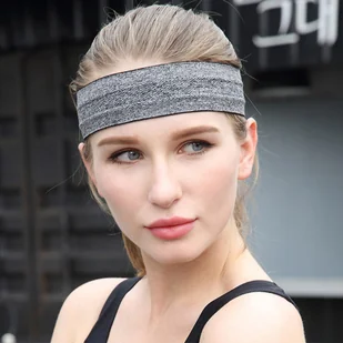 Elastyczna materiałowa opaska na głowę do biegania fitness różowa - Ściągacze i opaski sportowe - miniaturka - grafika 15