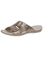 Klapki i japonki damskie - CAPRICE Klapki damskie 9-9-27107-20 płaskie, taupe Metallic, 36 EU - miniaturka - grafika 1