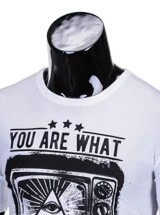 T-shirt męski z nadrukiem - biały S816 - Koszulki męskie - miniaturka - grafika 4