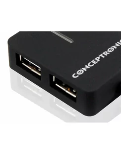 Conceptronic HUB USB 4 porty USB Czarny C4PUSB2 - Huby USB - miniaturka - grafika 1