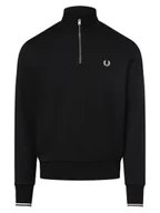 Bluzy męskie - Fred Perry Męska bluza nierozpinana Mężczyźni Bawełna czarny jednolity, M - miniaturka - grafika 1