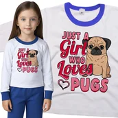 Piżamy dla dziewczynek - Piżama dziecięca Dziewczyna Która Kocha Mopsy 110/116 - VoloDonum - miniaturka - grafika 1