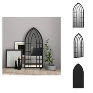 Lustra - vidaXL Lustro czarne 100x45 cm do użytku wewnątrz pomieszczeń - Lustro - miniaturka - grafika 1