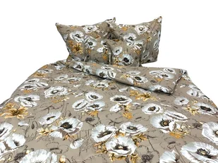 Pościel bawełniana Lux 160x200 1214-1 beżowa kwiaty - Pościel Pościel bawełniana Lux 160x200 1214-1 beżowa kwiaty - Pościel - miniaturka - grafika 1