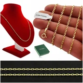 Naszyjniki męskie - ZŁOTY ŁAŃCUSZEK MĘSKI ANKIER 50 CM 2 MM SOLIDNY SREBRO pr 925/585 + Y - Golden Celebrity - miniaturka - grafika 1