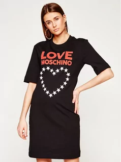 Sukienki - Love Moschino Sukienka dzianinowa W5B4901E 2124 Czarny Regular Fit - grafika 1