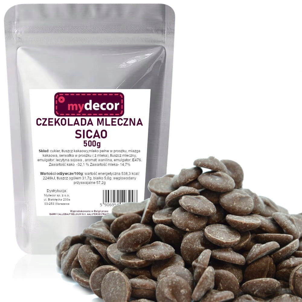 Czekolada mleczna w pastylkach 32,1% Sicao 500 g fondue polewa