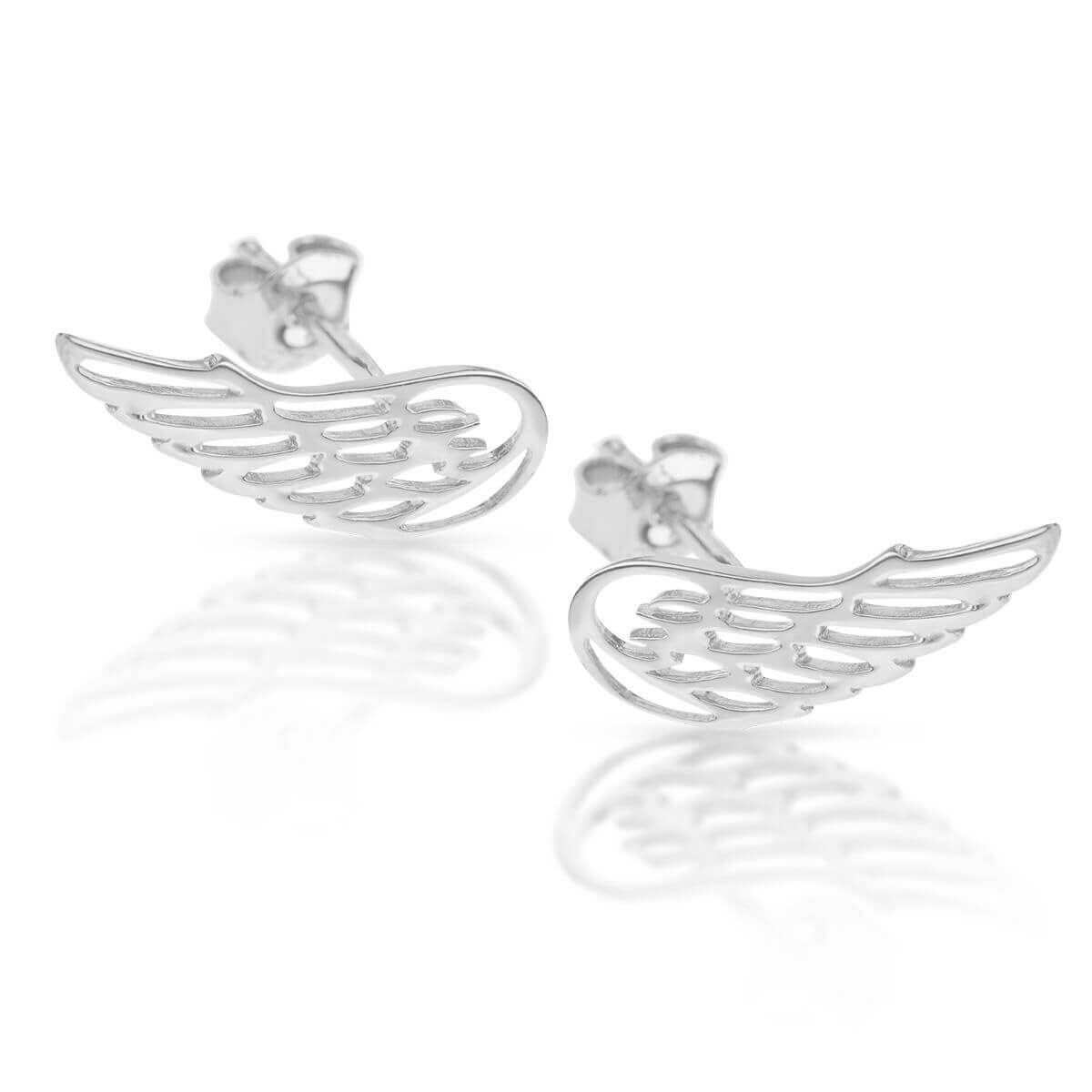 Srebrne kolczyki skrzydła