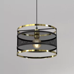 Luminex Rim 3903 lampa wisząca zwis 1x60W E27 czarna/złota - Lampy sufitowe - miniaturka - grafika 3