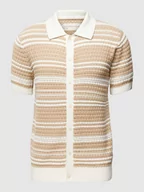 Koszule męskie - Koszula casualowa o kroju regular fit z ażurowym wzorem model ‘Koshé’ - miniaturka - grafika 1