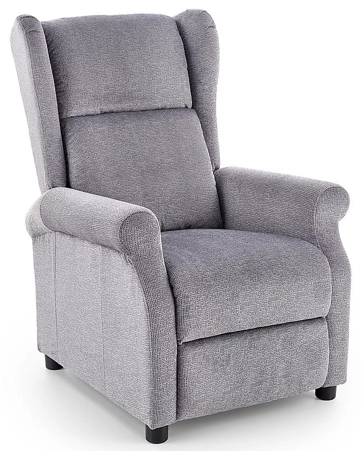 Rozkładany fotel wypoczynkowy ELIOR Alden, szary, 92-160x75x107-83 cm
