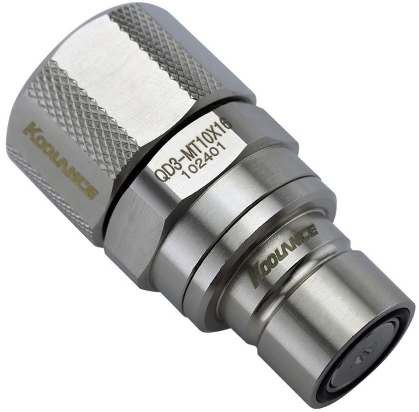 Koolance QD3 Schnellverschluss gerade männlich auf 16/10mm - no-spill, silber QD3-MT10X16