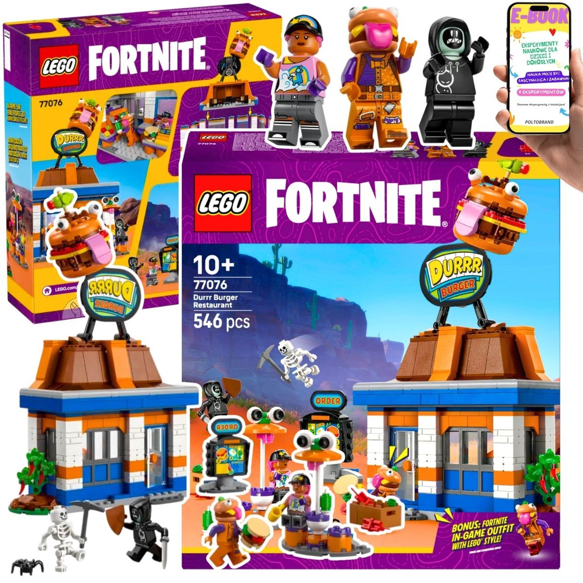 LEGO Fortnite® Restauracja Durrr Burgerownia 77076 Zbuduj własną burgerownię z gry + Minifigurki LEGO PREZENT DLA DZIECKA CHŁOPCA + EBOOK