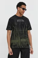 Koszulki męskie - Diesel t-shirt bawełniany męski kolor czarny wzorzysty - miniaturka - grafika 1