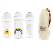 Butelki dla niemowląt - Le Biberon Français zestaw butelek dla noworodków i niemowląt Tęcza, 3 szt. - miniaturka - grafika 1