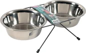 Miski dla psów - Zolux Zolux Zestaw 2 miski Inox 1,3 l + stojak metalowy Dostawa GRATIS od 99 zł + super okazje - miniaturka - grafika 1