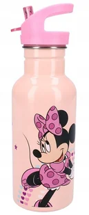 BIDON METALOWY ZE SŁOMKĄ PODRÓŻNA MYSZKA MINNIE MOUSE MIKI DZIECKA 500ML - Bidony dla dzieci - miniaturka - grafika 1