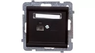 Gniazdka elektryczne - LEDart telefoniczne pojedyncze RJ11, bez ramki - Ospel Sonata GPT-1R/m/33, kolor czarny metalik - miniaturka - grafika 1