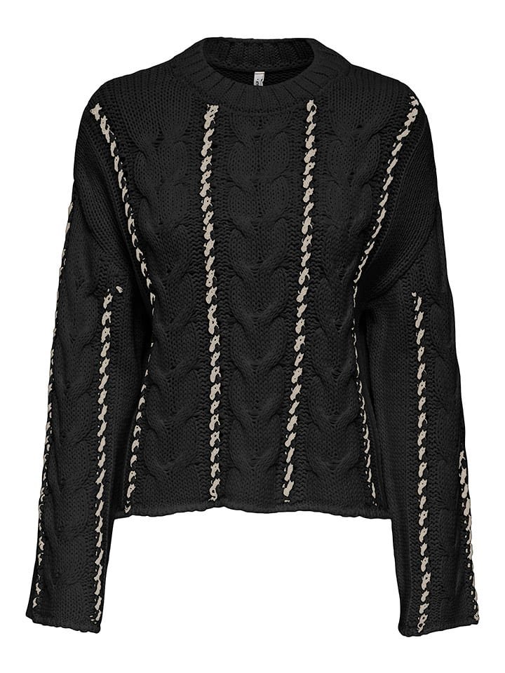ONLY Sweter w kolorze czarno-kremowym