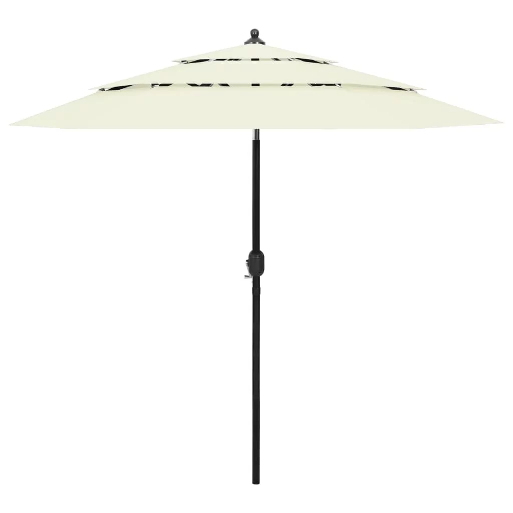 vidaXL Lumarko 3-poziomowy parasol na aluminiowym słupku, piaskowy, 2,5 m! 313860