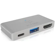Części i akcesoria do laptopów - ICY BOX ICY BOX IB-DK4030-2C Docking Station silver - miniaturka - grafika 1