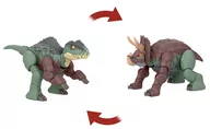 Figurki dla dzieci - JURASSIC WORLD CHANGWES DINOZAUR 2W1 HPD33 Gigantozaur i Nasutoceratops - miniaturka - grafika 1