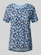 Koszulki i topy damskie - T-shirt o kroju comfort fit z czystej bawełny ze wzorem na całej powierzchni - miniaturka - grafika 1