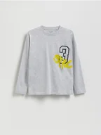 Bluzy dla chłopców - Reserved - Longsleeve z nadrukiem - jasnoszary - miniaturka - grafika 1