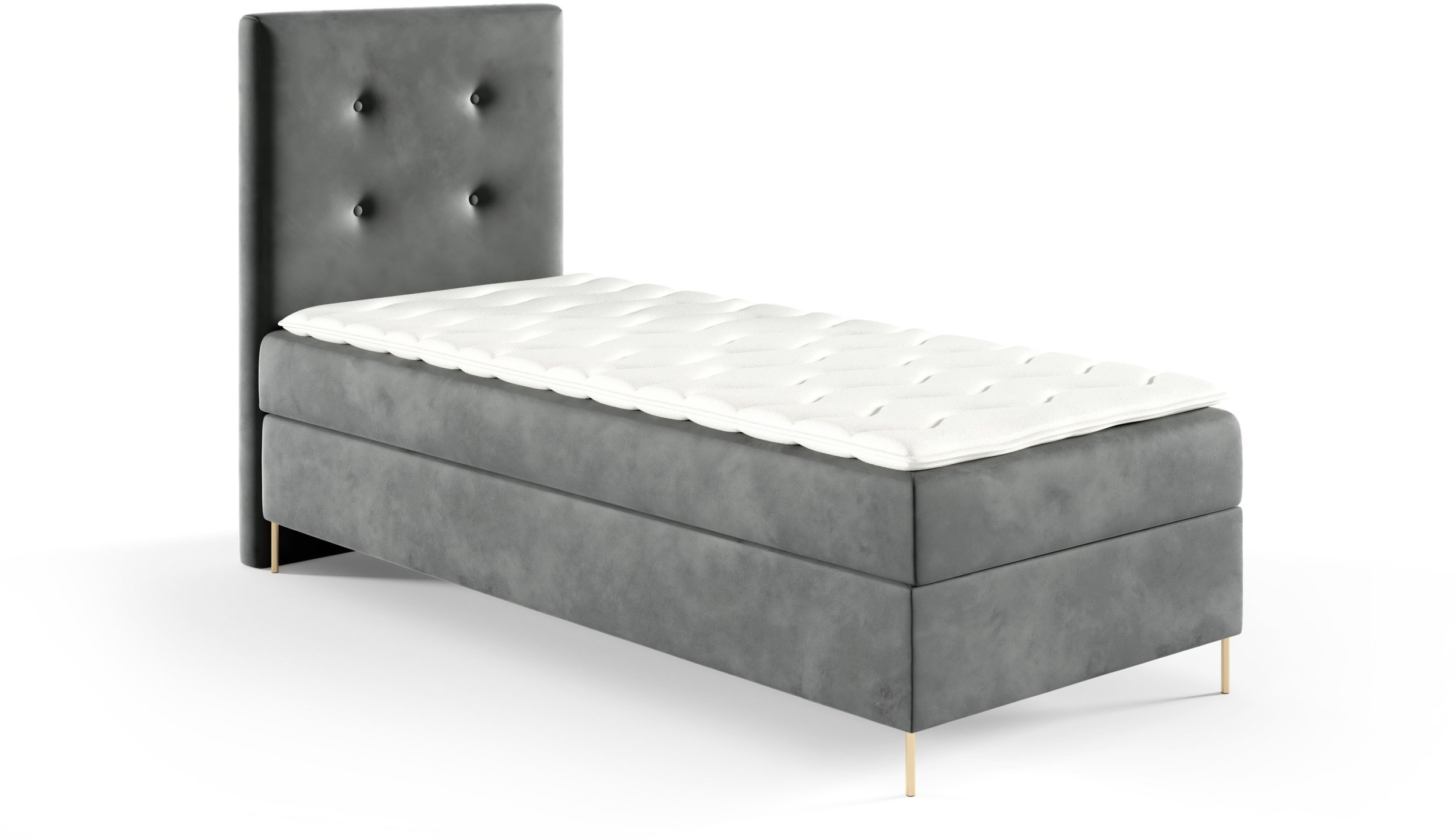 Łóżko kontynentalne Louis Box 90x200 z nogami riviera 91