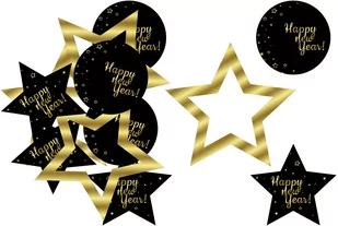 Dekoracja dwustronna Happy New Year - 12 szt. - Sylwester - miniaturka - grafika 1