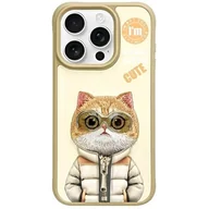 Etui i futerały do telefonów - Etui NIMMY Cool&Cute 2.0 Cat do Apple iPhone 15 Pro Max Khaki - miniaturka - grafika 1