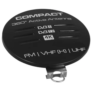 Antena Dookólna Tv Compact Czarna Produkt Polski - Anteny TV - miniaturka - grafika 1