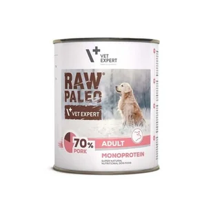 VetExpert Raw Paleo Wieprzowina Adult Can 800g - Mokra karma dla psów - miniaturka - grafika 1
