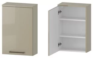 Szafka nad Pralkę RON 45 cm D Lewa - Cappuccino Wysoki Połysk - Uchwyty Chromowane - Szafki łazienkowe - miniaturka - grafika 1