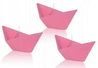 Świece - Świeczki pływające zestaw świec ŁÓDKA 3 szt różowe - miniaturka - grafika 1