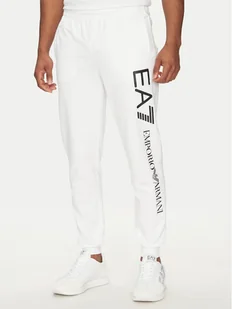 EA7 Emporio Armani Spodnie dresowe 7M000571 AF13512 M0003 Biały Regular Fit - Spodnie sportowe męskie - miniaturka - grafika 1