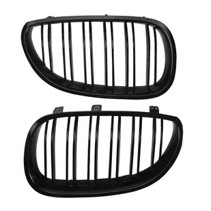 1 para błyszczących czarnych przednich grillów typu nerka z podwójnymi listwami i podwójną linią do modeli E60 i E61 serii 5 z lat 2003-2010 jasnoc... - Nerki - miniaturka - grafika 1