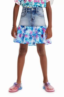 Sukienki i spódniczki dla dziewczynek - Desigual spódnica dziecięca kolor niebieski mini rozkloszowana - grafika 1