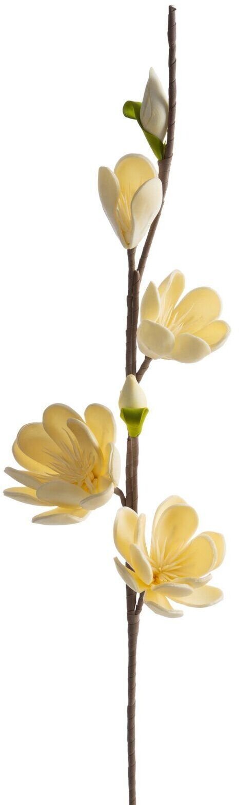 Eurofirany Sztuczna gałązka magnolii kremowa 82 cm komplet 6 szt