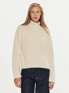 Swetry damskie - Tommy Hilfiger Golf WW0WW43094 Écru Regular Fit - miniaturka - grafika 1