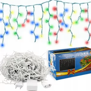 Lampki sople kurtyna świetlna 100 LED MULTIKOLOR - Lampy ogrodowe - miniaturka - grafika 1