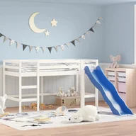 Łóżka dla dzieci i młodzieży - Rama łóżka dla dzieci, ze zjeżdżalnią, biała, 90x200 cm, sosna Lumarko! - miniaturka - grafika 1