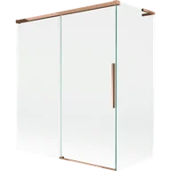 Parawany nawannowe - Mexen Rox L parawan nawannowy 2-skrzydłowy rozsuwany 140 + 70 x 150 cm, transparent, różowe złoto - 8C9L-140-070-60-00 - miniaturka - grafika 1