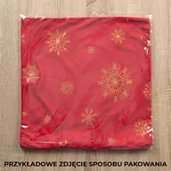 Pozostałe akcesoria świąteczne - POSZEWKA ŚWIĄTECZNA 40x40 ŚNIEŻYNKA RÓŻ ZE SREBRNYM ZDOBIENIEM - miniaturka - grafika 1